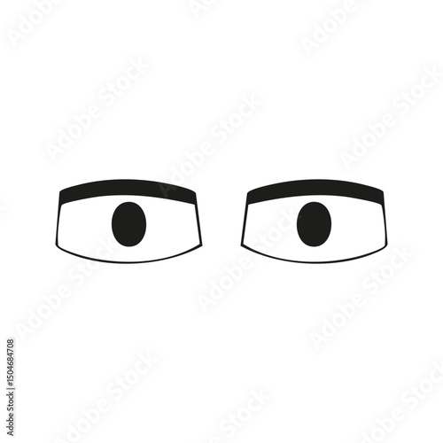 Minimalist Tired Eyes Silhouette Illustration. Symbolizing Fatigue And Sleepiness. Isolated Vector Illustration