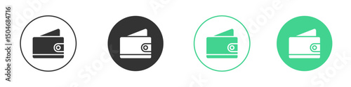 Wallet icon Minimal Flat Line Vector Icon Set.