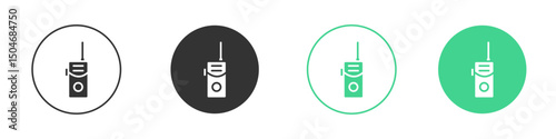 Walkie talkie icon Minimal Flat Line Vector Icon Set.