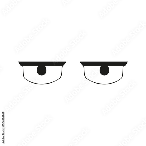 Sleepy Eyes Silhouette Illustration. Tiredness And Fatigue Concept Isolated Vector Illustration