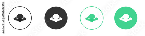 UFO icon Minimal Flat Line Vector Icon Set.