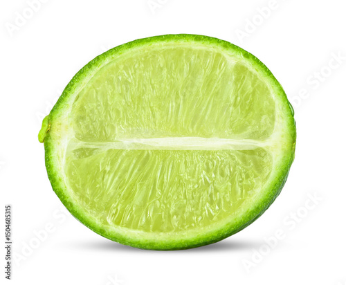 Half lime isolated on white background