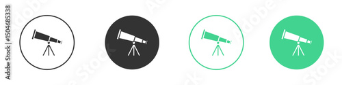 Telescope icon Minimal Flat Line Vector Icon Set.