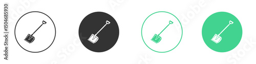 Snow shovel icon Minimal Flat Line Vector Icon Set.