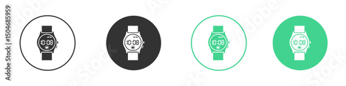 Smart watch icon Minimal Flat Line Vector Icon Set.