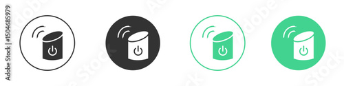 Smart speaker icon Minimal Flat Line Vector Icon Set.