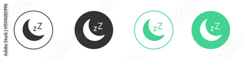 Sleep icon Minimal Flat Line Vector Icon Set.
