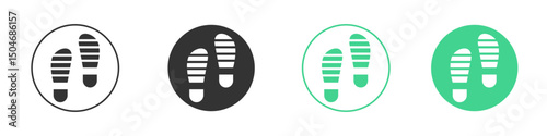 Shoe print icon Minimal Flat Line Vector Icon Set.