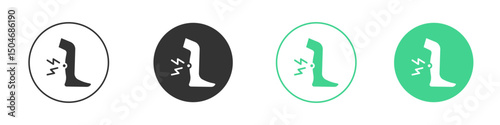 Shin pain icon Minimal Flat Line Vector Icon Set.
