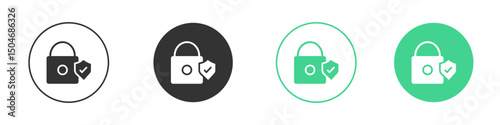 Security lock icon Minimal Flat Line Vector Icon Set.