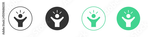 Self confidence icon Minimal Flat Line Vector Icon Set.
