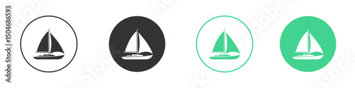 Sailboat icon Minimal Flat Line Vector Icon Set.