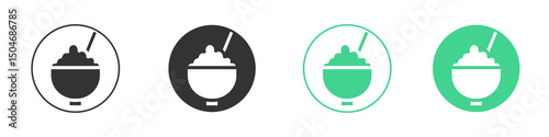 Rise Bowl icon Minimal Flat Line Vector Icon Set.