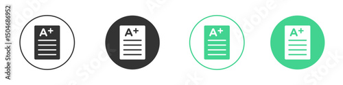 Report card icon Minimal Flat Line Vector Icon Set.