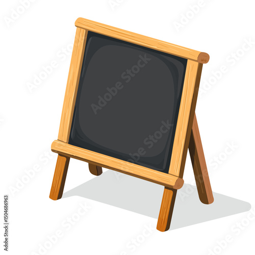 Chalkboard, vector graphic, 2D flat isometric cartoon illustration on white background.
