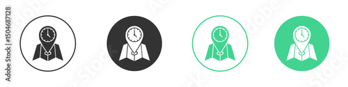 Real time location icon Minimal Flat Line Vector Icon Set.