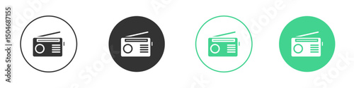 Radio icon Minimal Flat Line Vector Icon Set.