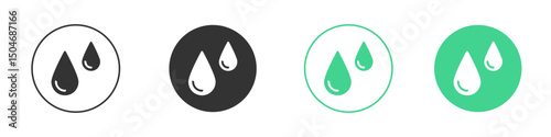 Raindrops icon Minimal Flat Line Vector Icon Set.