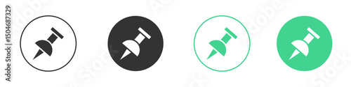 Push pin icon Minimal Flat Line Vector Icon Set.
