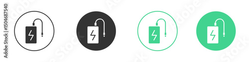Power bank icon Minimal Flat Line Vector Icon Set.