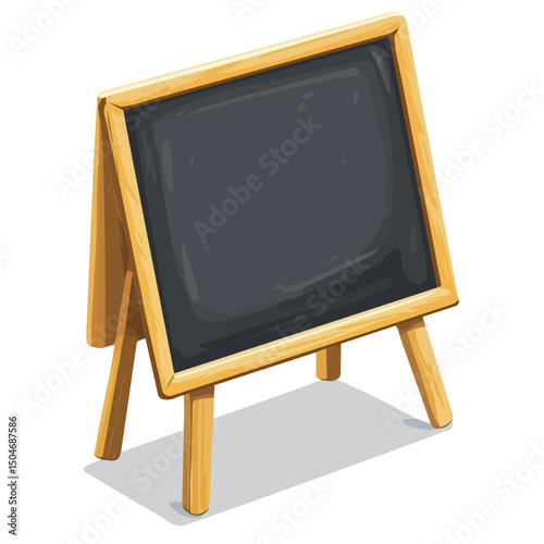 Chalkboard, flat 2D isometric cartoon vector image isolated on white background.