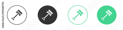Piston icon Minimal Flat Line Vector Icon Set.
