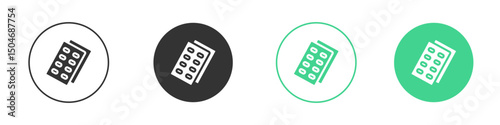 Pill blister pack icon Minimal Flat Line Vector Icon Set.