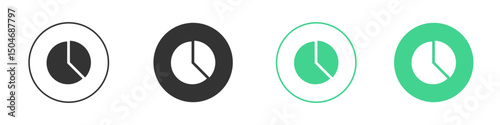 Pie chart icon Minimal Flat Line Vector Icon Set.