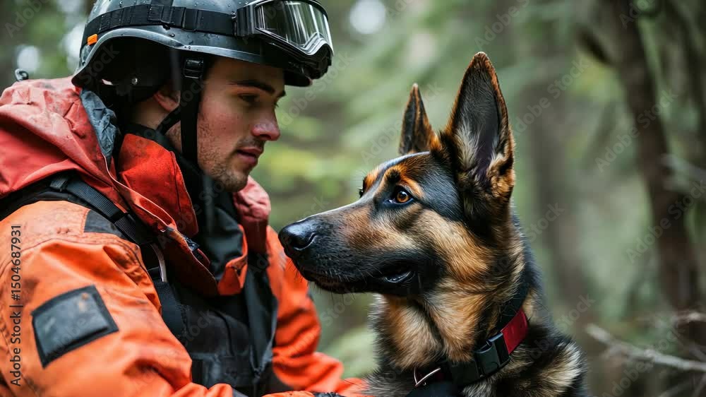german shepherd dog in the woods