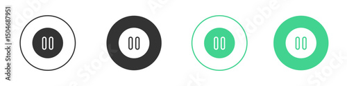 Pause icon Minimal Flat Line Vector Icon Set.