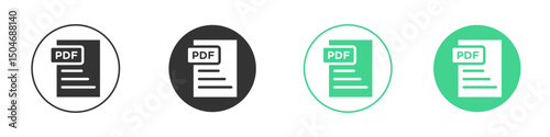 PDF file icon Minimal Flat Line Vector Icon Set.