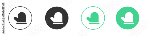 Oven mitt icon Minimal Flat Line Vector Icon Set.