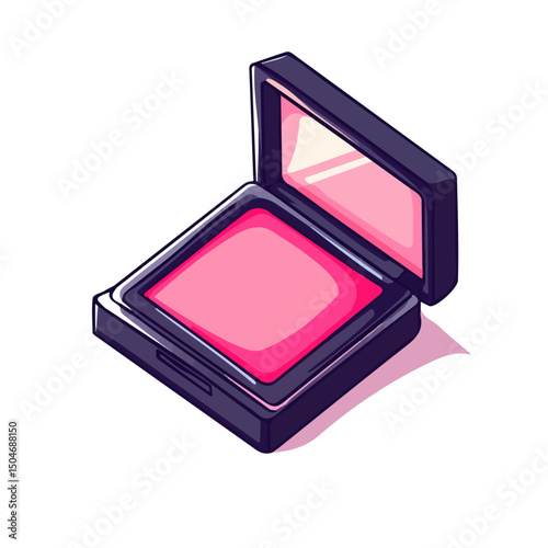 Blush, 2D isometric flat cartoon vector illustration isolated on white background.