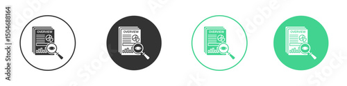 Overview icon Minimal Flat Line Vector Icon Set.