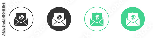 Open email icon Minimal Flat Line Vector Icon Set.