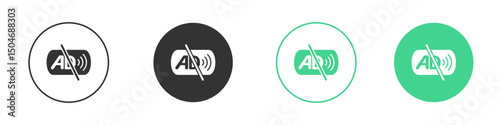 No audio description icon Minimal Flat Line Vector Icon Set.