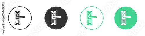 Nfc lock icon Minimal Flat Line Vector Icon Set.