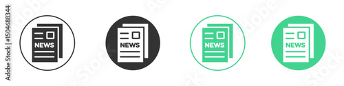 Newspaper icon Minimal Flat Line Vector Icon Set.