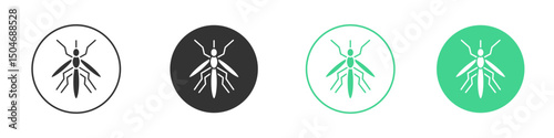 Mosquito icon Minimal Flat Line Vector Icon Set.