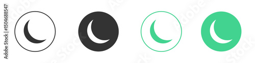Moon icon Minimal Flat Line Vector Icon Set.