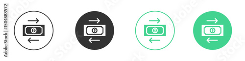 Money transfer icon Minimal Flat Line Vector Icon Set.