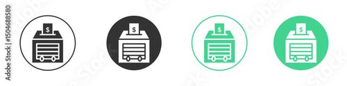 Money counting machine icon Minimal Flat Line Vector Icon Set.