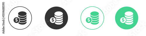 Money icon Minimal Flat Line Vector Icon Set.