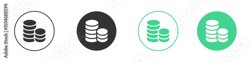 Money coin icon Minimal Flat Line Vector Icon Set.