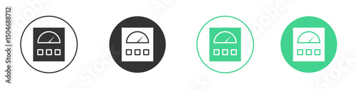 Meter icon Minimal Flat Line Vector Icon Set.