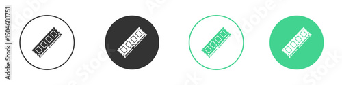 Memory icon Minimal Flat Line Vector Icon Set.