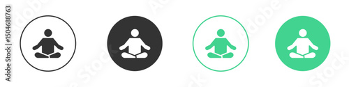 Meditation icon Minimal Flat Line Vector Icon Set.