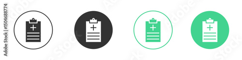 Medical record icon Minimal Flat Line Vector Icon Set.