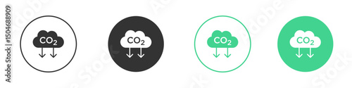 Low carbon dioxide icon Minimal Flat Line Vector Icon Set.