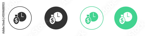 Long term investment icon Minimal Flat Line Vector Icon Set.